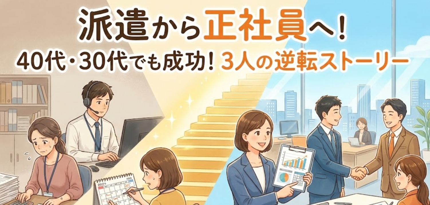 【実録】派遣から正社員へ！40代・30代でも転職を成功させた3人の「逆転ストーリー」と共通点 | 派遣営業の裏ログ